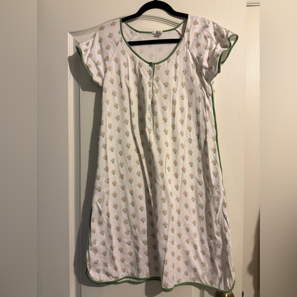 **SOLD**Lake Pajamas Floral Print Maternity Nightgown with Green Trim